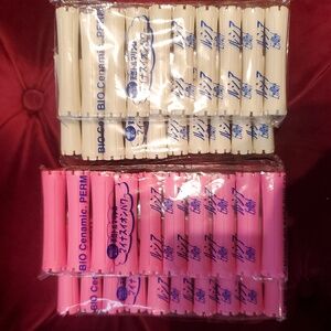 Hair Bio Ceramic Perm Rods - Pink and Cream